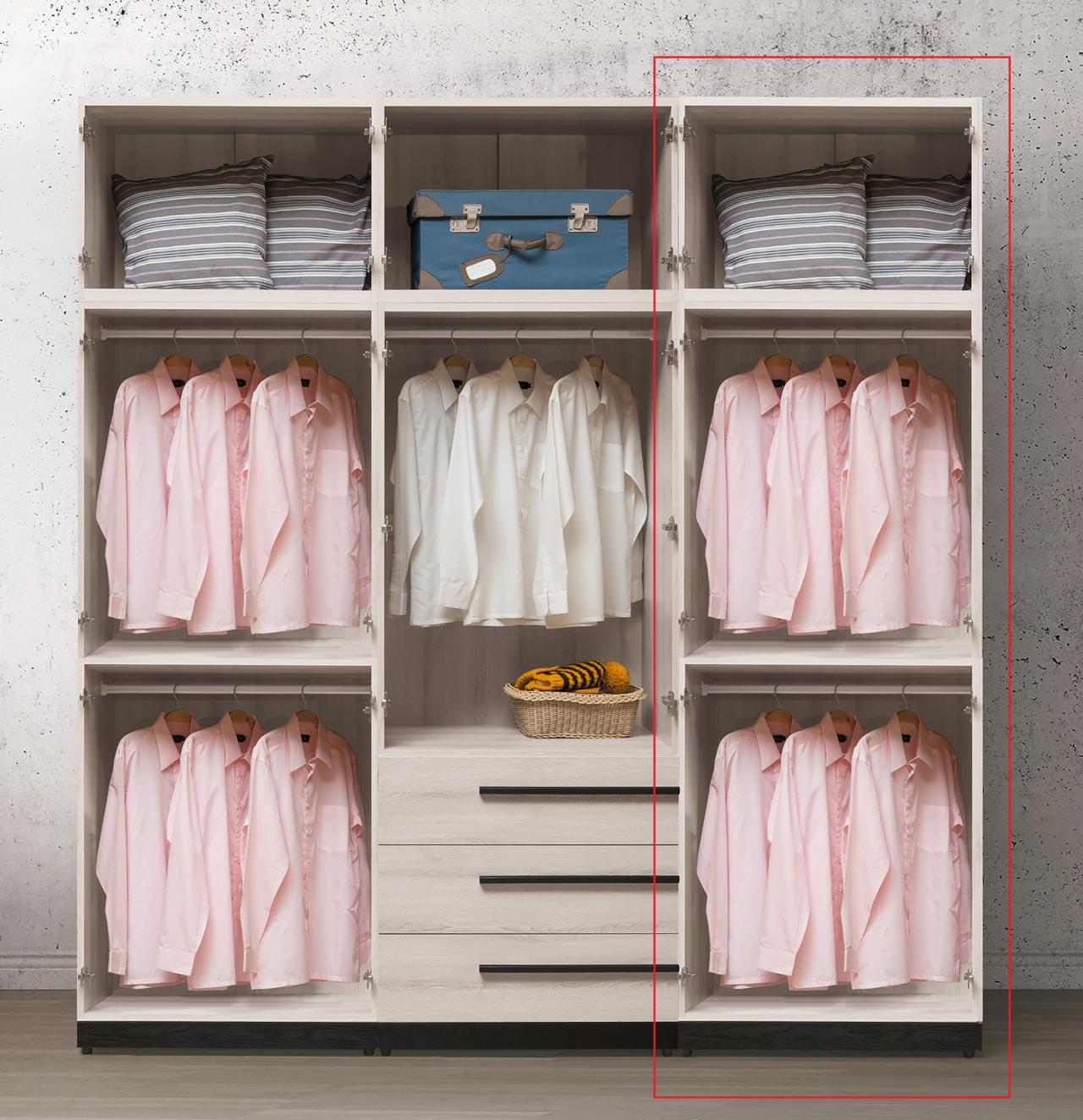 瑪爾斯 2.7 尺 四門雙吊高衣櫥